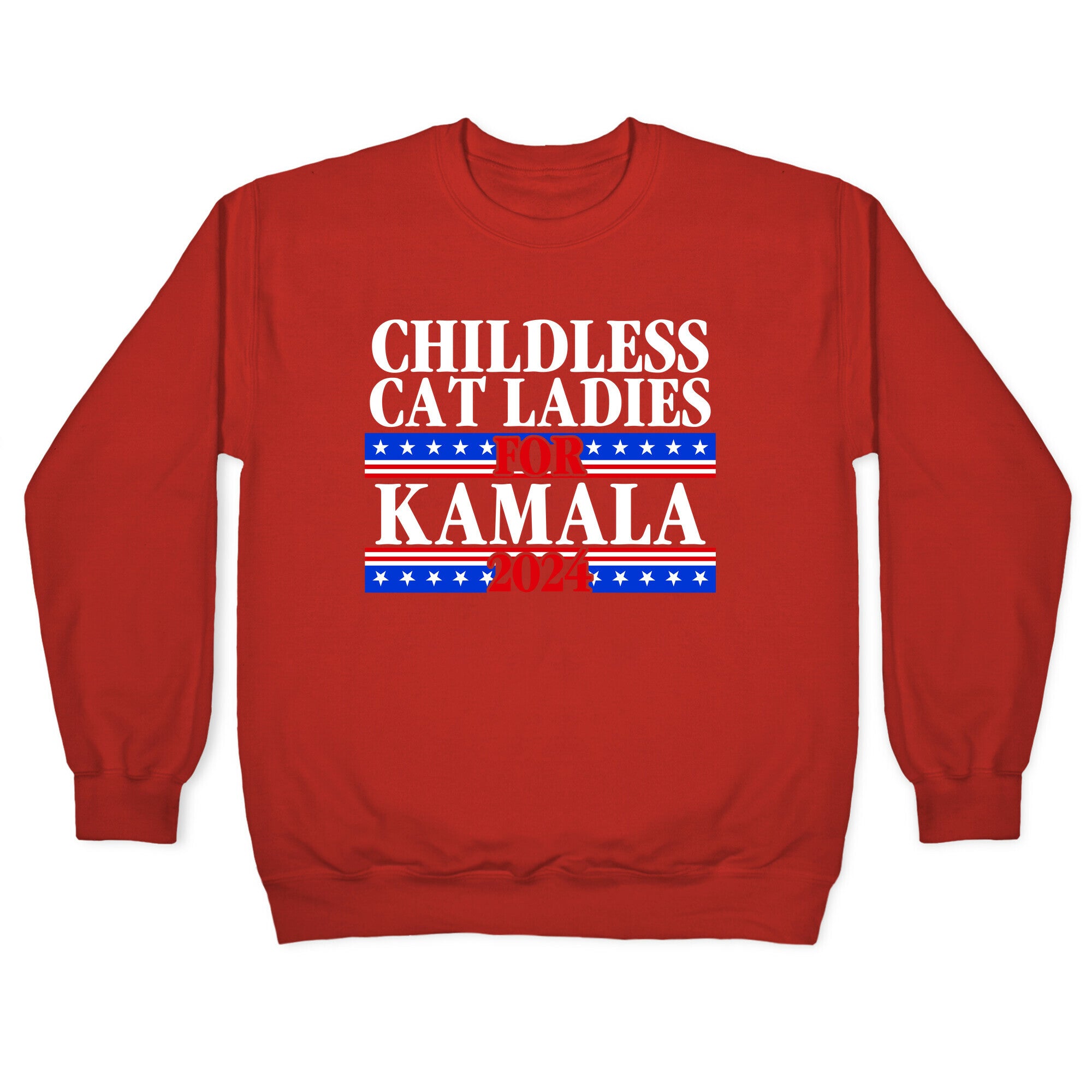 Patriotic Childless Cat Ladies for Kamala Crewneck Sweatshirt
